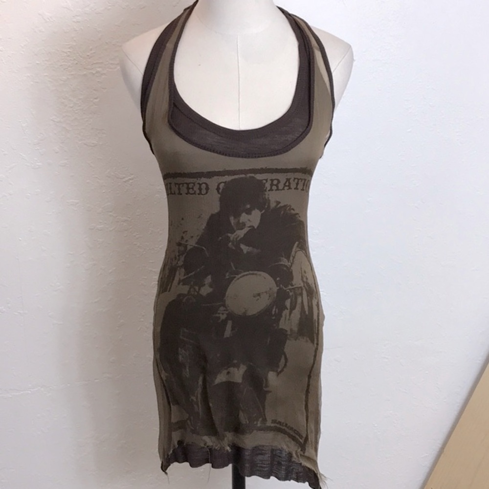 Print chiffon overlay top